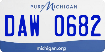 MI license plate DAW0682