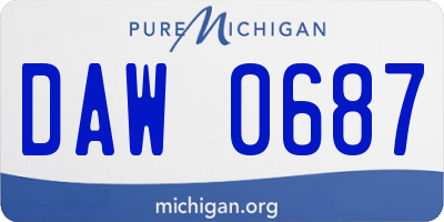 MI license plate DAW0687