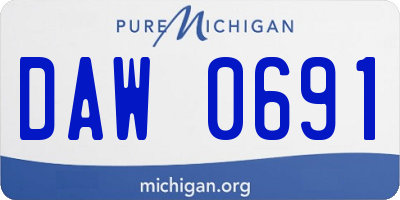 MI license plate DAW0691