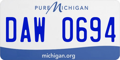 MI license plate DAW0694