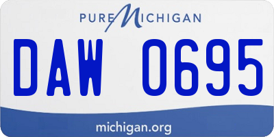 MI license plate DAW0695