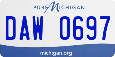 MI license plate DAW0697