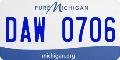 MI license plate DAW0706
