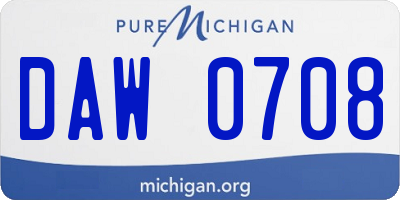 MI license plate DAW0708