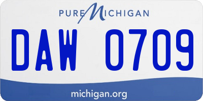 MI license plate DAW0709