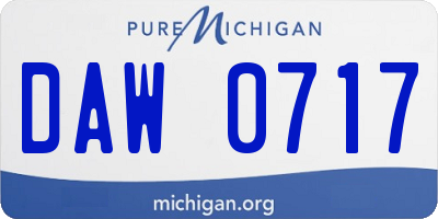 MI license plate DAW0717