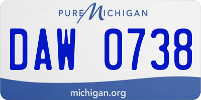 MI license plate DAW0738