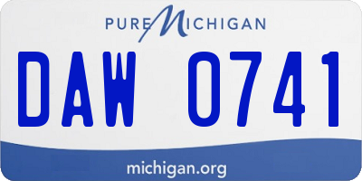 MI license plate DAW0741