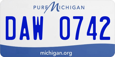 MI license plate DAW0742