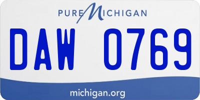 MI license plate DAW0769