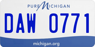 MI license plate DAW0771