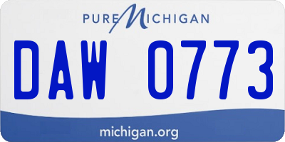 MI license plate DAW0773
