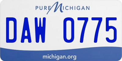 MI license plate DAW0775