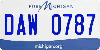MI license plate DAW0787