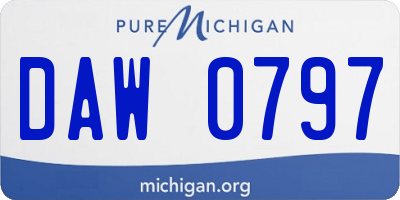 MI license plate DAW0797