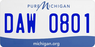 MI license plate DAW0801