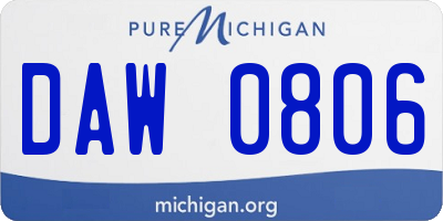 MI license plate DAW0806