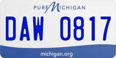 MI license plate DAW0817