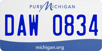 MI license plate DAW0834
