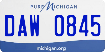 MI license plate DAW0845