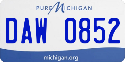 MI license plate DAW0852