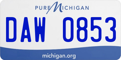 MI license plate DAW0853