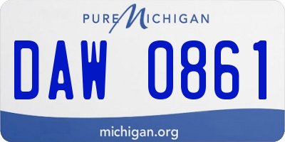 MI license plate DAW0861