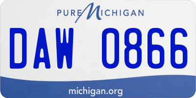 MI license plate DAW0866
