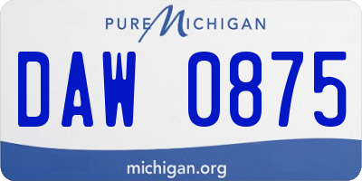 MI license plate DAW0875