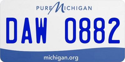 MI license plate DAW0882