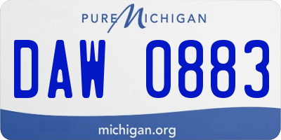 MI license plate DAW0883