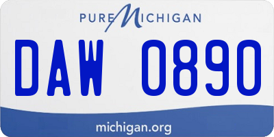 MI license plate DAW0890