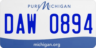 MI license plate DAW0894