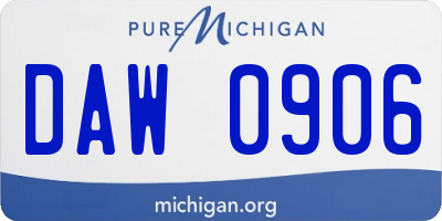 MI license plate DAW0906