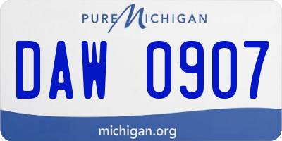 MI license plate DAW0907