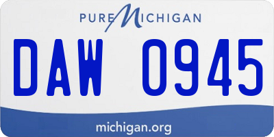 MI license plate DAW0945