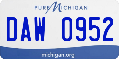 MI license plate DAW0952