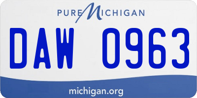 MI license plate DAW0963