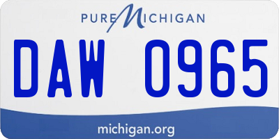 MI license plate DAW0965