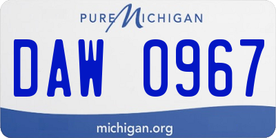 MI license plate DAW0967
