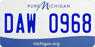 MI license plate DAW0968