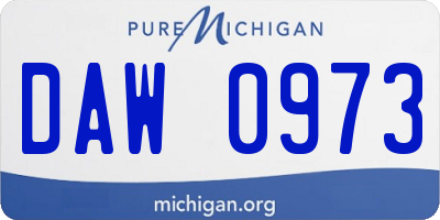 MI license plate DAW0973