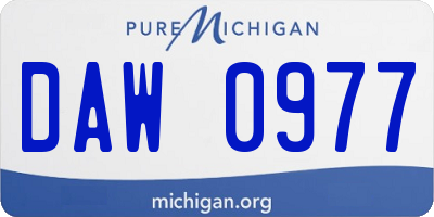MI license plate DAW0977