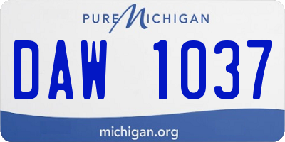 MI license plate DAW1037