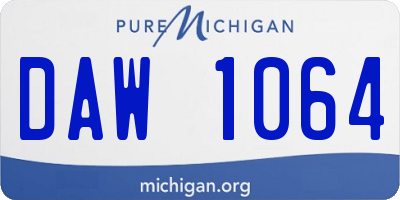 MI license plate DAW1064