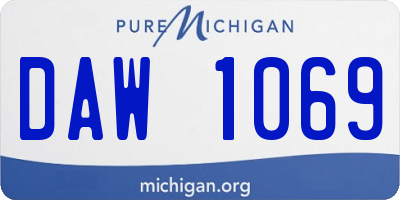 MI license plate DAW1069