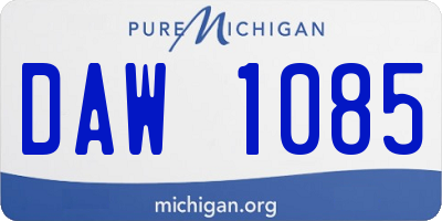 MI license plate DAW1085