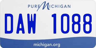 MI license plate DAW1088