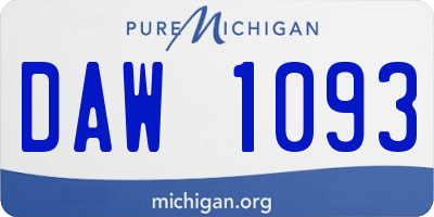 MI license plate DAW1093