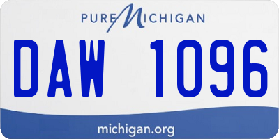 MI license plate DAW1096